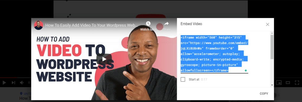 Embedd Video To WordPress