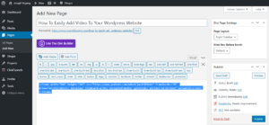 Embedd Video To WordPress Page