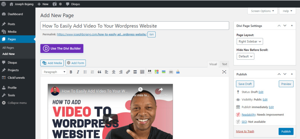 Add Video To WordPress Website