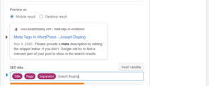 Add SEO Title To WordPress Website